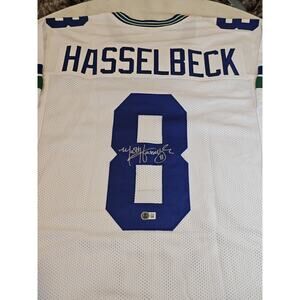 Matt Hasselbeck Autographed/Signed Jersey Beckett White Custom Jersey